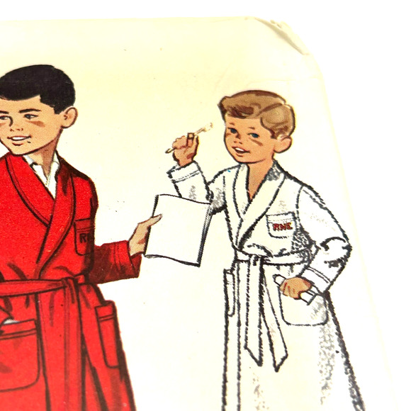 Simplicity Vintage 1960's Pattern #4740 Boys Robe Size 8 Chest 26 - Picture 3 of 6